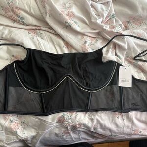 Auden Black Sheer Underwire Bra